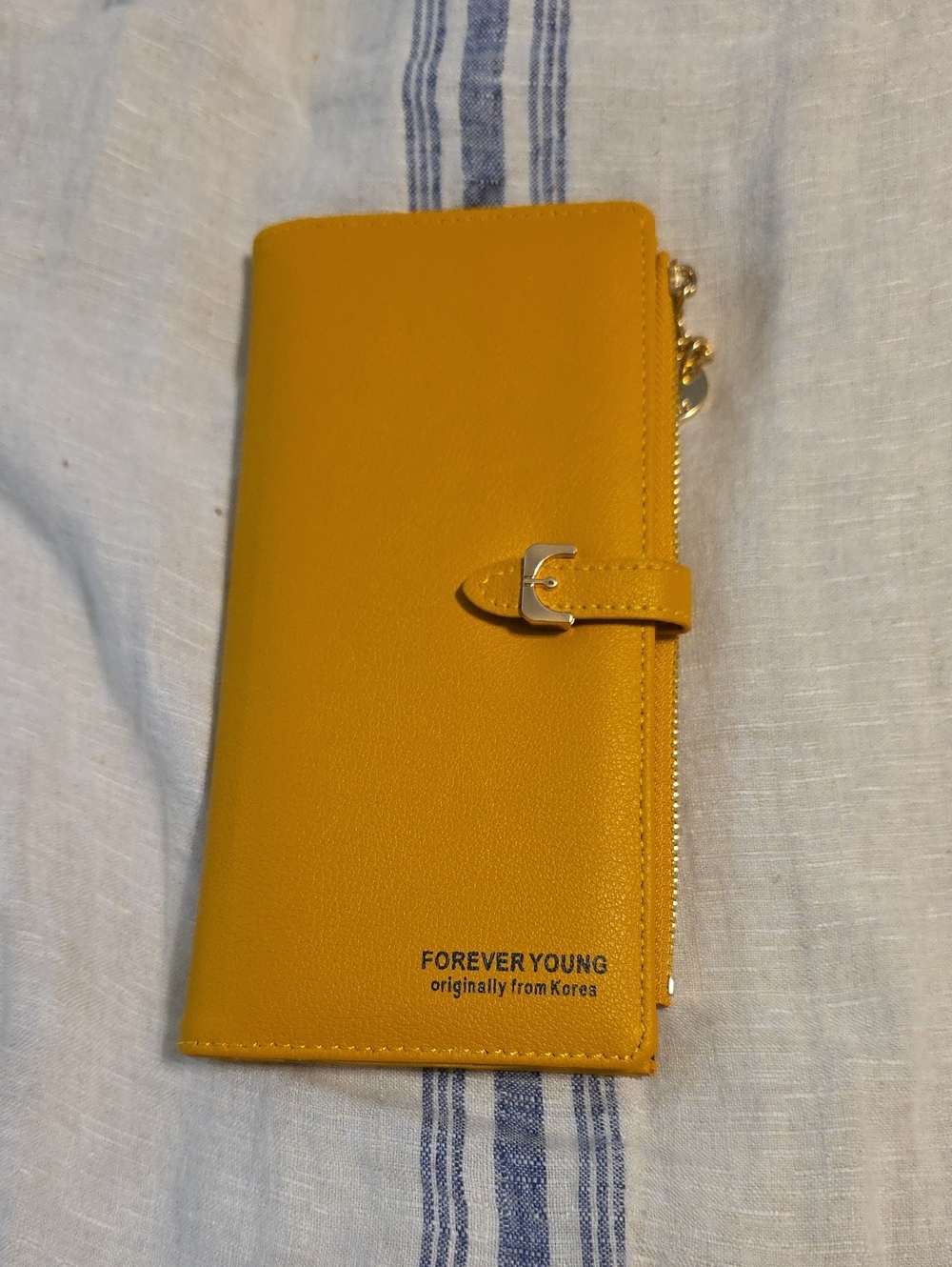 Forever Young Mustard Yellow Women's Wallet Clutch with Buckle